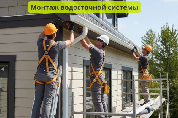Монтаж водосточной системы фото
